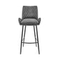 26" Charcoal And Black Iron Counter Height Bar Chair