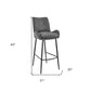 31" Charcoal And Black Iron Bar Height Bar Chair
