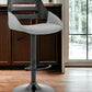 25" Gray And Black Iron Swivel Low Back Adjustable Height Bar Chair