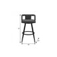 30" Gray And Black Faux Leather And Iron Swivel Low Back Bar Height Bar Chair