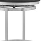 30" Gray And Silver Faux Leather And Iron Swivel Backless Bar Height Bar Chair