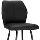 26" Black Faux Leather and Iron Counter Height Bar Chair