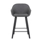 26" Gray And Black Iron Counter Height Bar Chair
