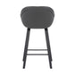 26" Gray And Black Iron Counter Height Bar Chair