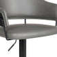 25" Gray And Black Iron Swivel Adjustable Height Bar Chair