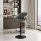 25" Gray And Black Iron Swivel Adjustable Height Bar Chair