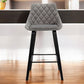 26" Gray And Black Iron Counter Height Bar Chair