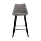 26" Gray And Black Iron Counter Height Bar Chair