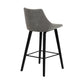 26" Gray And Black Fabric And Iron Counter Height Bar Chair