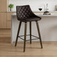 26" Brown Iron Counter Height Bar Chair