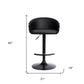 Black Faux Leather and Iron Low Back Adjustable Height Swivel Bar Chair