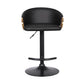 Black Iron Faux Leather and Fabric Low Back Adjustable Height Swivel Bar Chair