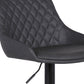 24" Gray And Black Iron Swivel Low Back Adjustable Height Bar Chair