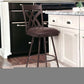 26" Brown Iron Counter Height Bar Chair