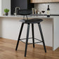 26" Black Iron Low Back Counter Height Bar Chair