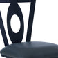 26" Gray And Black Faux Leather And Iron Swivel Counter Height Bar Chair