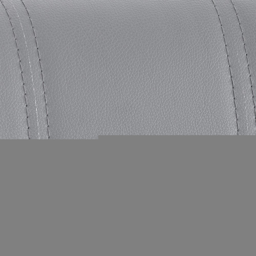 25" Gray And Silver Faux Leather And Iron Swivel Low Back Adjustable Height Bar Chair