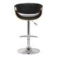 24" Black And Silver Solid Wood Swivel Low Back Adjustable Height Bar Chair