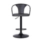 24" Gray And Black Iron Swivel Low Back Adjustable Height Bar Chair