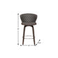 26" Brown Faux Leather And Iron Swivel Low Back Counter Height Bar Chair
