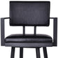 26" Black Faux Leather and Iron Counter Height Swivel Bar Chair