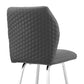 26" Gray And Silver Fabric And Iron Counter Height Bar Chair