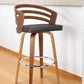 26" Brown Iron Swivel Low Back Counter Height Bar Chair