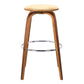 25" Cream And Brown Fabric And Iron Backless Counter Height Swivel Bar Chair