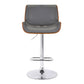 24" Gray And Silver Iron Swivel Low Back Adjustable Height Bar Chair