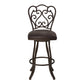 26" Espresso Iron Swivel Counter Height Bar Chair