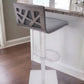 21" Gray And Silver Iron Swivel Backless Adjustable Height Bar Chair