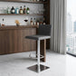 21" Gray And Silver Iron Swivel Backless Adjustable Height Bar Chair