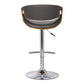 24" Gray And Silver Solid Wood Swivel Low Back Adjustable Height Bar Chair