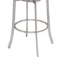 26" White And Silver Faux Leather And Iron Swivel Low Back Counter Height Bar Chair