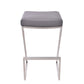 26" Gray And Silver Iron Backless Counter Height Bar Chair