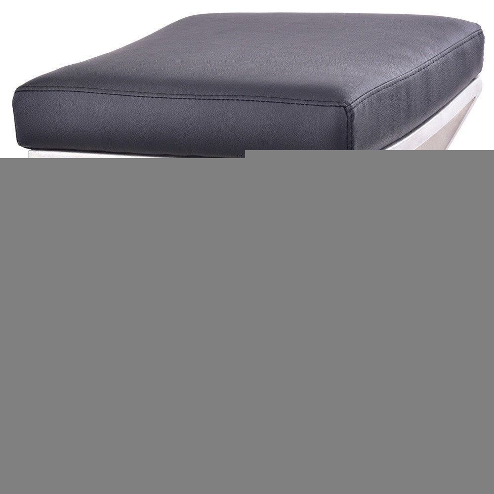 26" Gray And Silver Iron Backless Counter Height Bar Chair