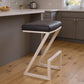 26" Gray And Silver Iron Backless Counter Height Bar Chair