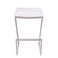 26" White And Silver Iron Backless Counter Height Bar Chair