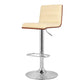 23" Cream And Silver Iron Swivel Low Back Adjustable Height Bar Chair