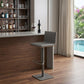 22" Gray Iron Swivel Low Back Adjustable Height Bar Chair