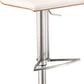 22" White And Silver Iron Swivel Low Back Adjustable Height Bar Chair