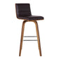 30" Brown Solid Wood Swivel Low Back Bar Height Bar Chair