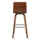 30" Brown Solid Wood Swivel Low Back Bar Height Bar Chair