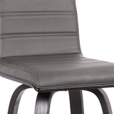 26" Gray and Black Fabric and Iron Low Back Counter Height Swivel Bar Chair
