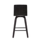 30" Gray And Black Iron Swivel Low Back Bar Height Bar Chair