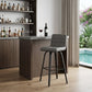 30" Gray And Black Iron Swivel Low Back Bar Height Bar Chair