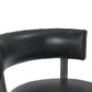 31" Onyx and Gray Faux Leather and Solid Wood Low Back Bar Height Swivel Bar Chair
