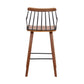 26" Brown Manufactured Wood and Iron Counter Height Bar Chair