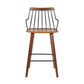 26" Brown Manufactured Wood and Iron Counter Height Bar Chair
