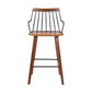 26" Brown Manufactured Wood and Iron Counter Height Bar Chair